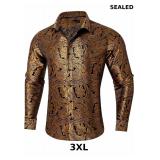 DiBanGu Silk Paisley Dress Shirts for Men