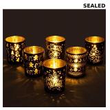 Christmas Votive Candle Holders, Set of 6