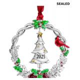 Christmas Tree Ornament Metal Silver Hanging Desig