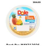 Dole Fruit in Juice Pineapple, 113 g