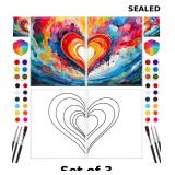 3x Feifeiya 2 Pack Couples Pre Drawn Canvas...