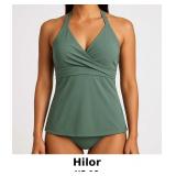 Hilor Green Halter Swim Top