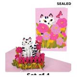 4x CENTRAL 23 Cat Birthday Card - Pop Up