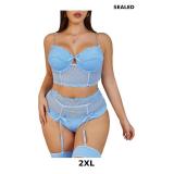 WDIRARA Women's Plus Size Floral Lace Bow