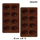 2x 2Pcs 8-Cavity Silicone Easter Egg Molds