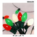 2x 25Ft C7 LED Christmas Multicolor String Lights