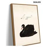 EAGLOG Vintage Framed-Black Swan Wall Art