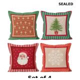 4x Retro Christmas Pillow Covers