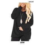 DOLNINE Womens Plus Size Knotted Tops Long Sleeve