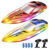 DEERC 2-Pack Fast RC Boats