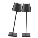 2 Pack Cordless LED Table Lamp Black