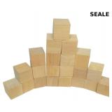 50 Pieces Blank Wooden Cubes - Wood Square Blocks