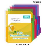 7x 5 Tab Plastic Dividers with Pockets, 3 Ring...