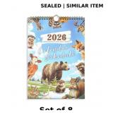 8x 2026 wall calendar featuring a forest animal