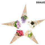 5pcs Kraft Paper Faux Flower Bouquets Lifelike Dec