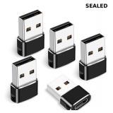 USB C Female to USB Male Adapter, 5-Pack, Type C