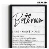 Merrleem Bathroom Sign Canvas Wall Art Print