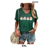 Merry Christmas T Shirts Women V Neck Graphic