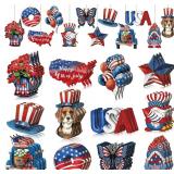 Karenhi 36 Pcs 4th of July Patriotic Ornaments Red