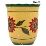 ACK Country Sunflower Hand Painted Ceramic Jar