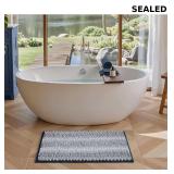 Navy Blue Bath Mats Plush Pom-Pom Super Absorbent