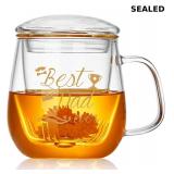 Glass Tea Cup 17.6oz, ï¿½Best Dad Everï¿½ Glass Mug
