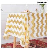 Juya Delight Gold and White Tablecloth