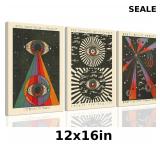 Framed Retro Hippie Wall Art Set of 3