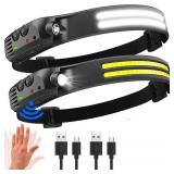 KIDECCE 2 Pack Headlamp Rechargeable-XL
