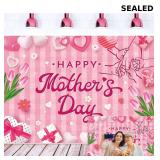Pink Happy Mother's Day Backdrop Pink Love Heart