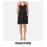 FASHTION Black Sleeveless Casual Dress