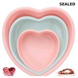 3 Pieces Silicone Heart Cake Pan, 5 8 10 inches
