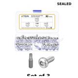 3x DTGN M5x12mm Pan Head Torx Security Screws