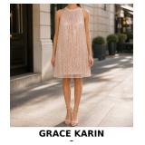 GRACE KARIN Sparkly Pink Sequin Dress