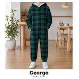 George Green Plaid Hooded Jumpsuit