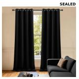 LIMON HOME Black Blackout Curtains 96 inches Long