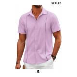 COOFANDY Mens Cuban Guayabera Shirts Short Sleeve