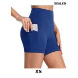 Oalka Women's Short Yoga Side Pockets Sports Short