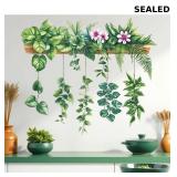 Green Plant Leaves Wall Stickers Decor