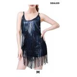 IBAKOM Women Fringe Latin Dance Dress Sexy Lace Up
