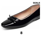GENSHUO Ballet flats with square toe and bow.