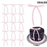 5x7 Inch Pink Satin Ribbon Twist Tie Bows