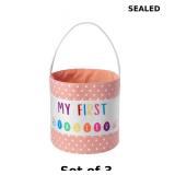 3x My First Easter Basket with Polka Dot and Bunny