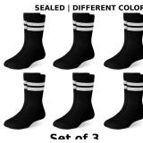 3x Haloumoning Boys Striped Crew Socks 6 Pairs