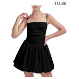 EXARUS Girls Flowy Ruffled Hem/Puff Bubble Ruched