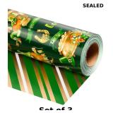 3x MAYPLUSS St. Patrick's Day Wrapping Paper Roll
