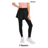 Haloumoning 2 in 1 Girls Leggings with Shorts Kids