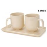 Ceramic Coffee Mugs with Handle Set ï¿½ 2-Piece