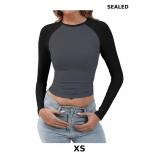 Abardsion Women's Long Sleeve Shirts Y2K Slim Fit