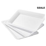 6-Pack 14' x 9' White Large Plastic Serving Trays